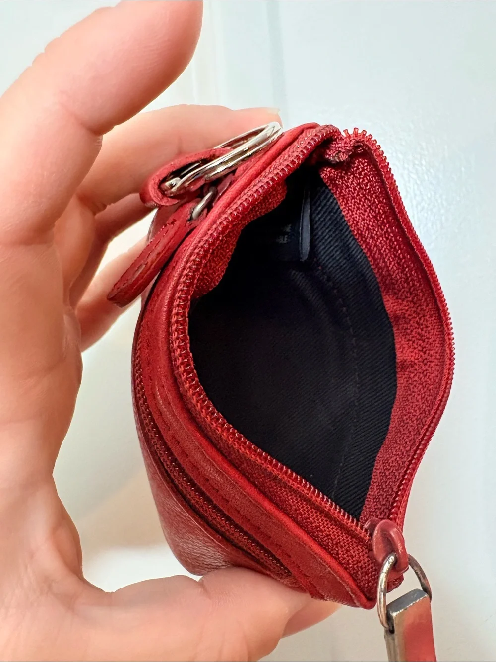 Fossil Red Pebbled Leather Mini Hobo Handbag ZB8590 + Matching Card Case Bundle